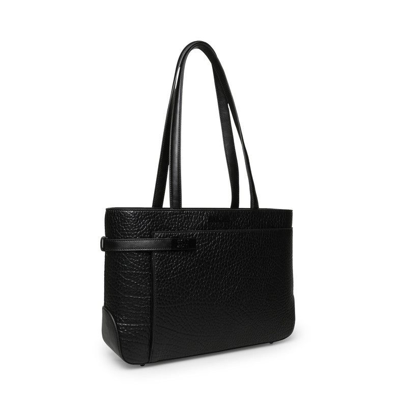 Steve Madden Bavanti Women's Black Tote Bag - three-quarter view
