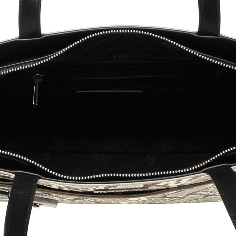 Steve Madden Bavantic Women's Grey & Silver Tote Bag - open interior view