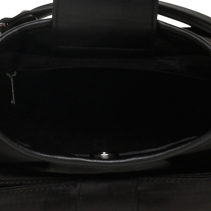 Steve Madden Blarina Women's Black & Silver Shoulder Bag - open interior view