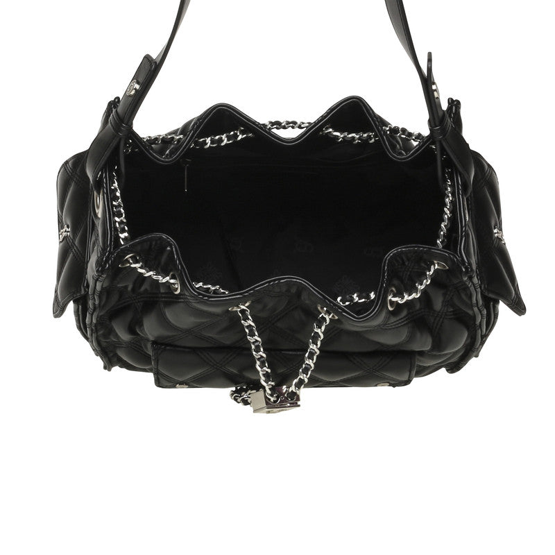 Steve Madden Bmicki Women's Black & Nickel Hobo Bag - open interior view