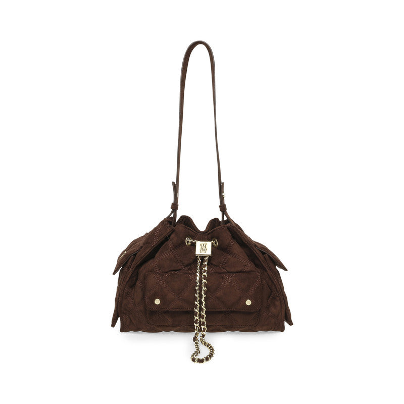 Steve Madden Bmicki Women's Chocolate & Gold Hobo Bag - front view