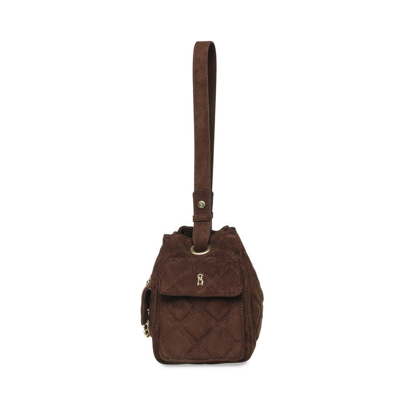 Steve Madden Bmicki Women's Chocolate & Gold Hobo Bag - side profile - view 5