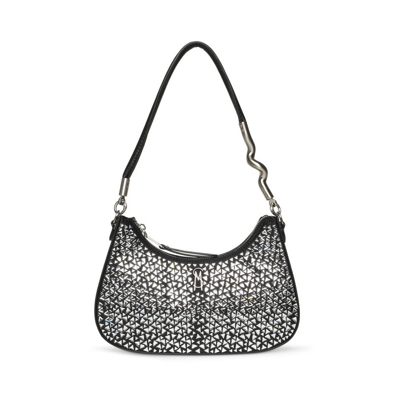 Steve Madden Braz Women's Black & Silver Shoulder Bag - front view