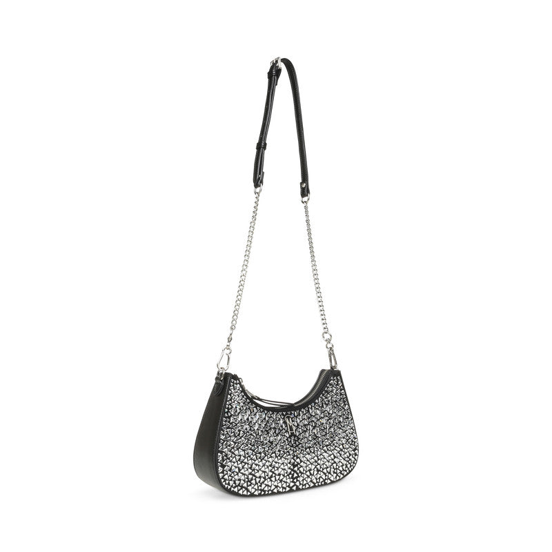 Steve Madden Braz Women's Black & Silver Shoulder Bag - shoulder strap view