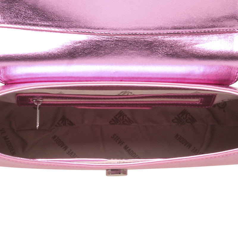 Steve Madden Bstash Women's Pink & Silver Shoulder Bag - back view