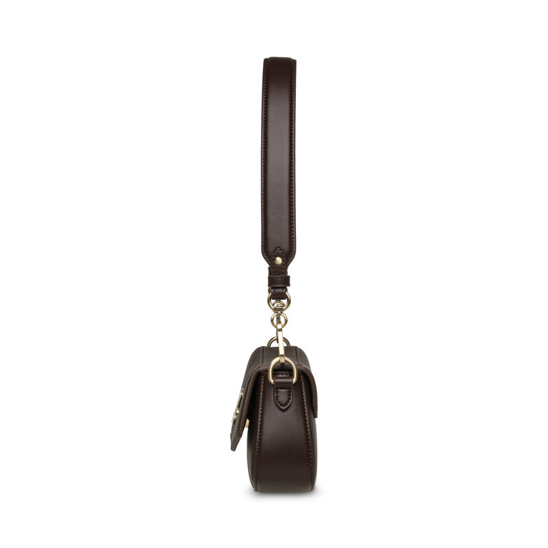Steve Madden Btaiga-s Women's Chocolate & Gold Shoulder Bag - side profile - view 5