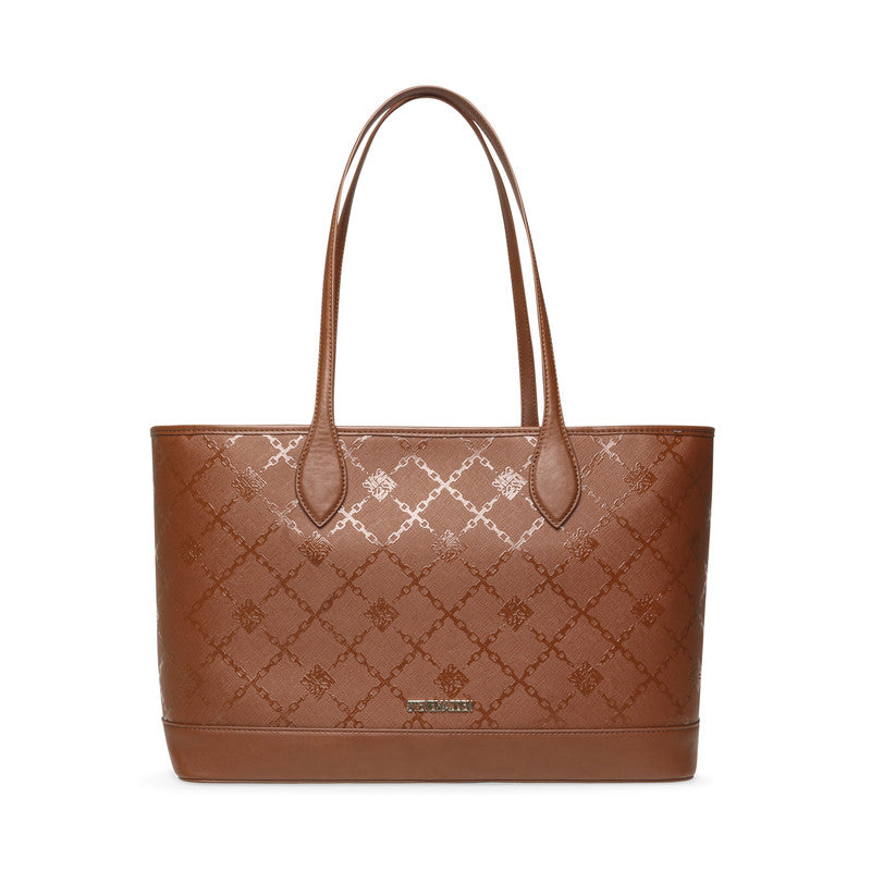 Steve Madden Btenure Women's Cognac Tote Bag - back view