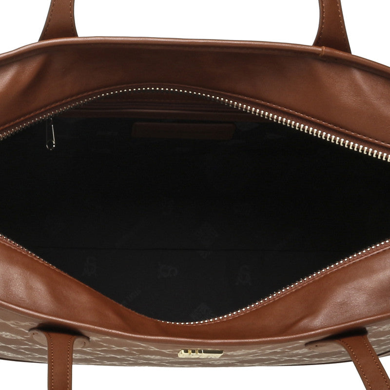 Steve Madden Btenure Women's Cognac Tote Bag - open interior view