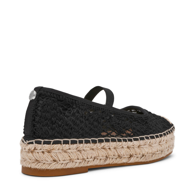Steve Madden Candi women's black flat sandals, front view