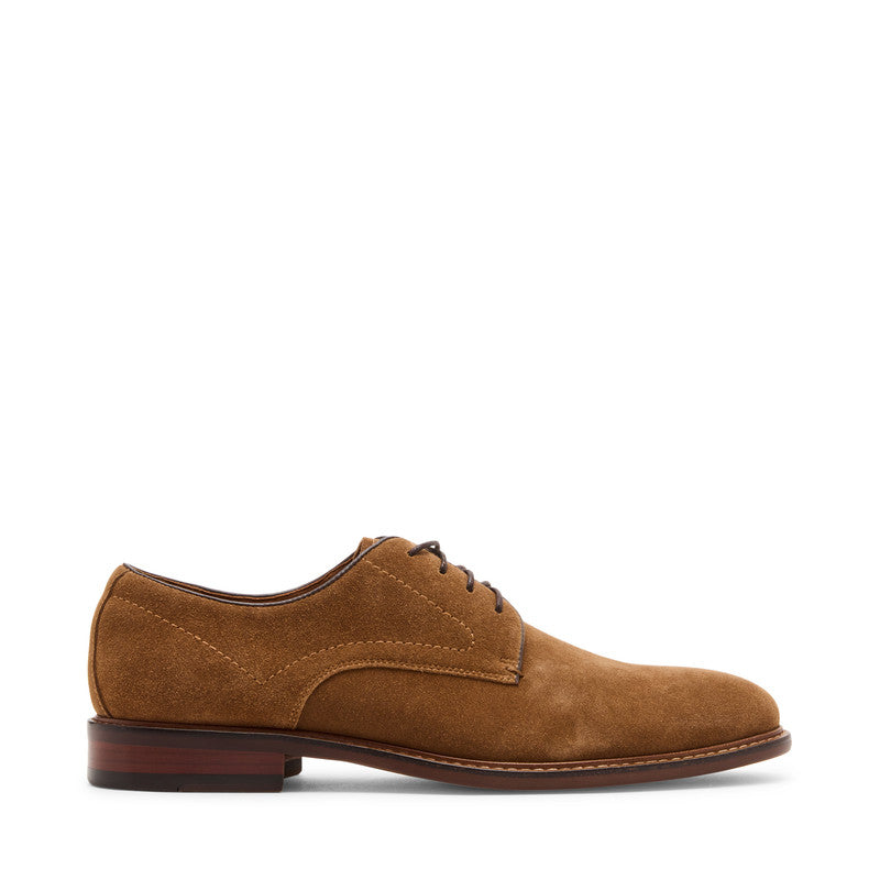 Steve Madden Casmir Men's Tan Suede Lace-Up Shoes - front three-quarter view