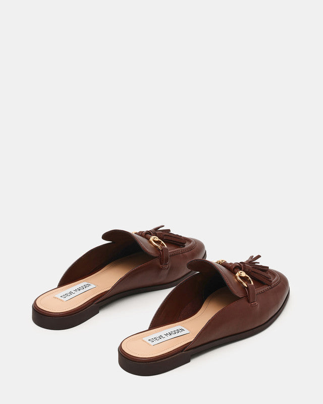 Steve Madden Cayler Women's Brown Leather Mules - side profile - view 2