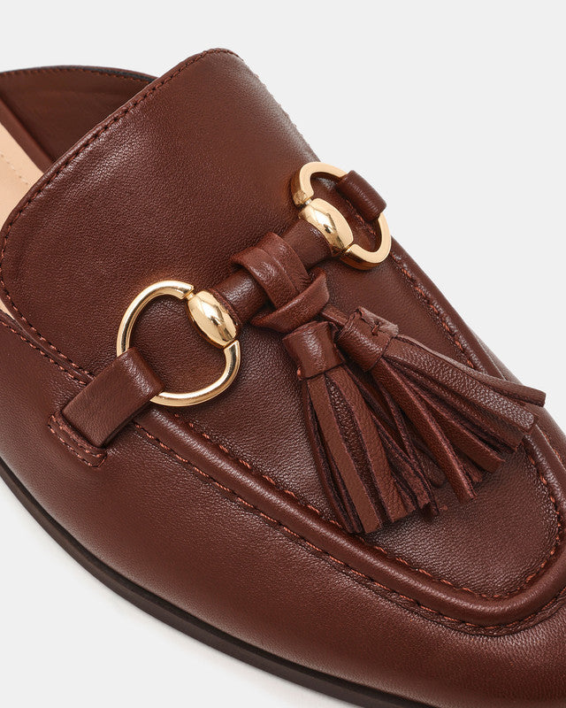 Steve Madden Cayler Women's Brown Leather Mules - outsole view