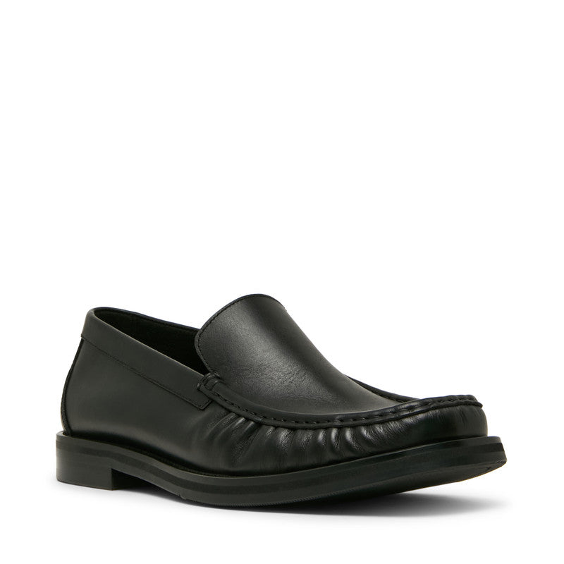 Steve Madden Chester Men's Black Loafers - front three-quarter view