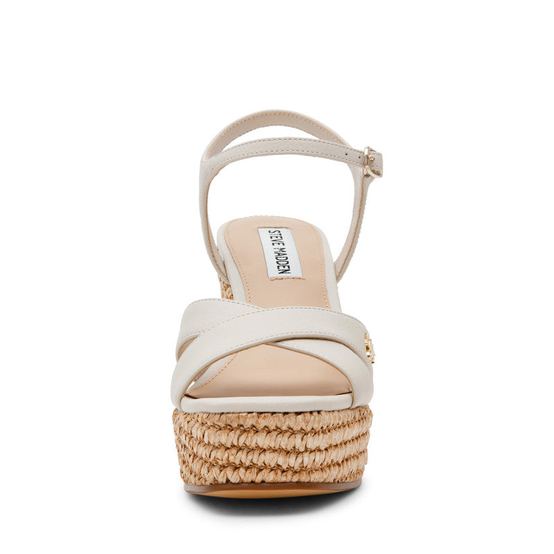 Steve Madden Cylo women's bone leather wedge sandals, angled view