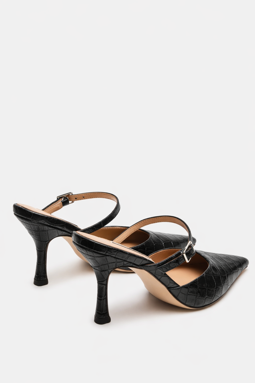 Brecki Women's Black Croco Heels - view 3