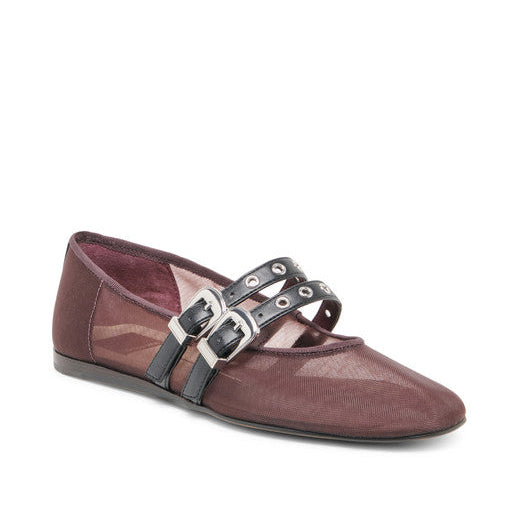 Baylee Grommet Mesh Berry Women's Ballet Flats