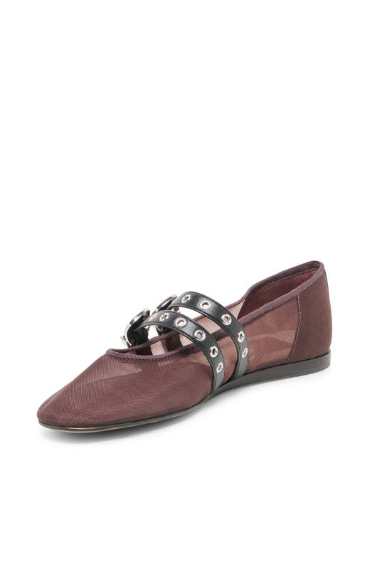 Baylee Grommet Mesh Berry Women's Ballet Flats - view 4