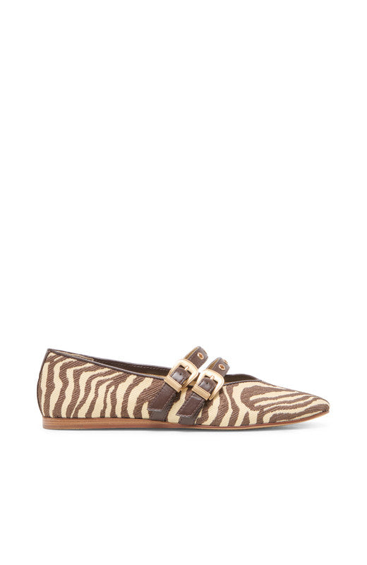 Baylee Grommet Beige Zebra Women's Ballet Flats - view 2