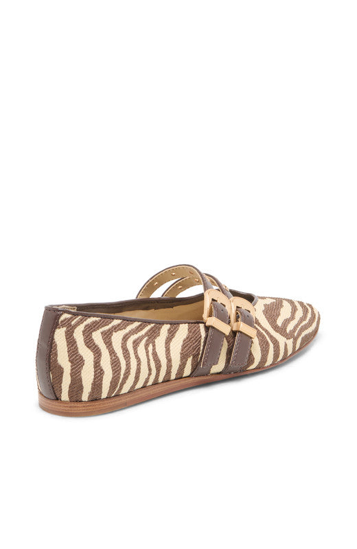 Baylee Grommet Beige Zebra Women's Ballet Flats - view 3