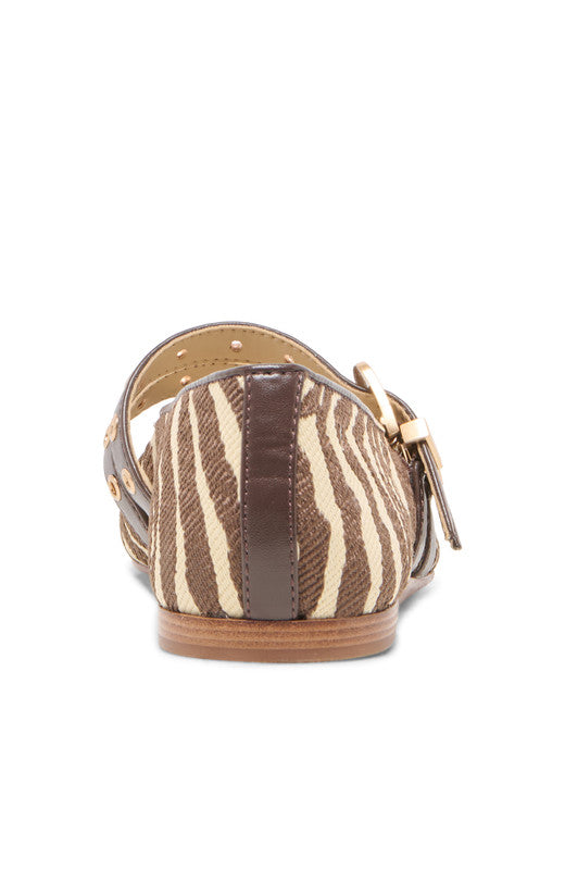 Baylee Grommet Beige Zebra Women's Ballet Flats - view 4