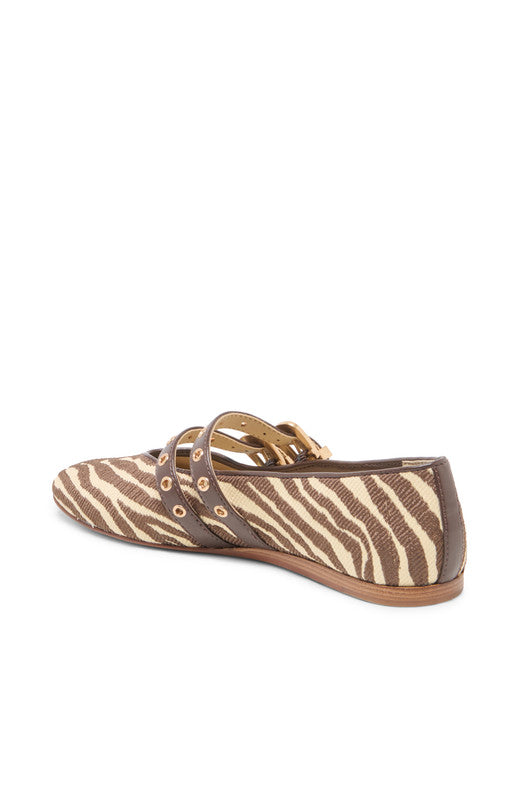 Baylee Grommet Beige Zebra Women's Ballet Flats - view 7
