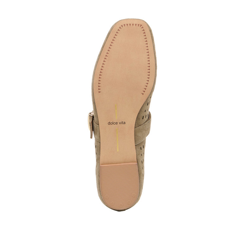 Mikela Women's Olive Perforated Suede Ballerinas - view 4
