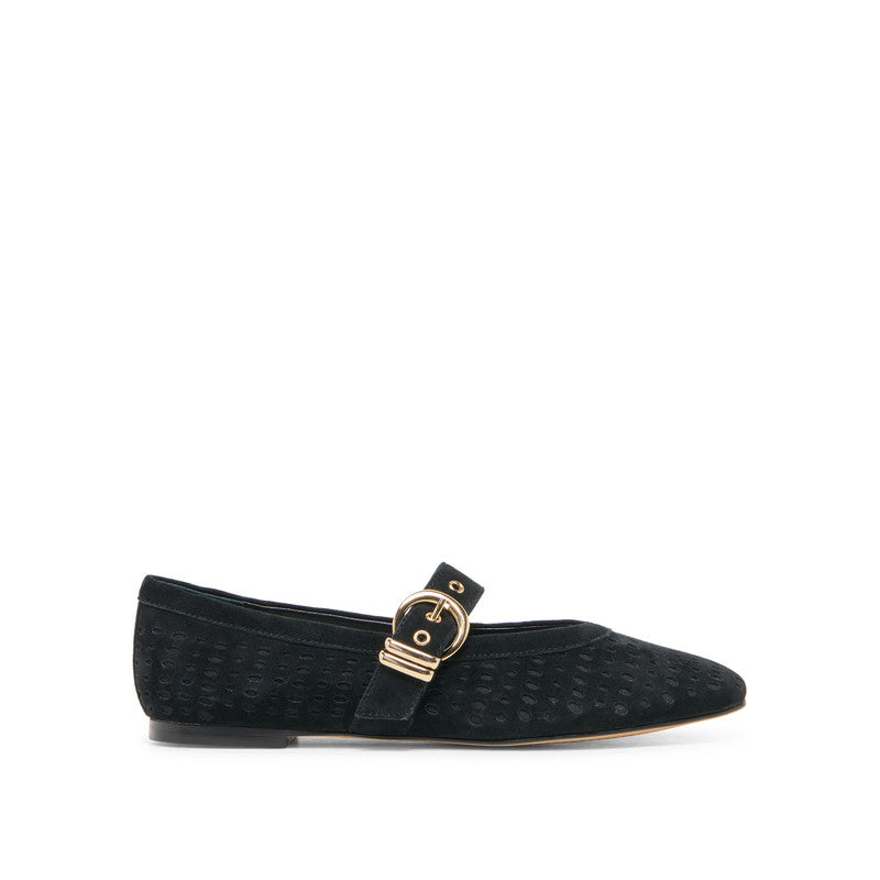 Mikela Women's Onyx Perforated Suede Ballerinas - view 2