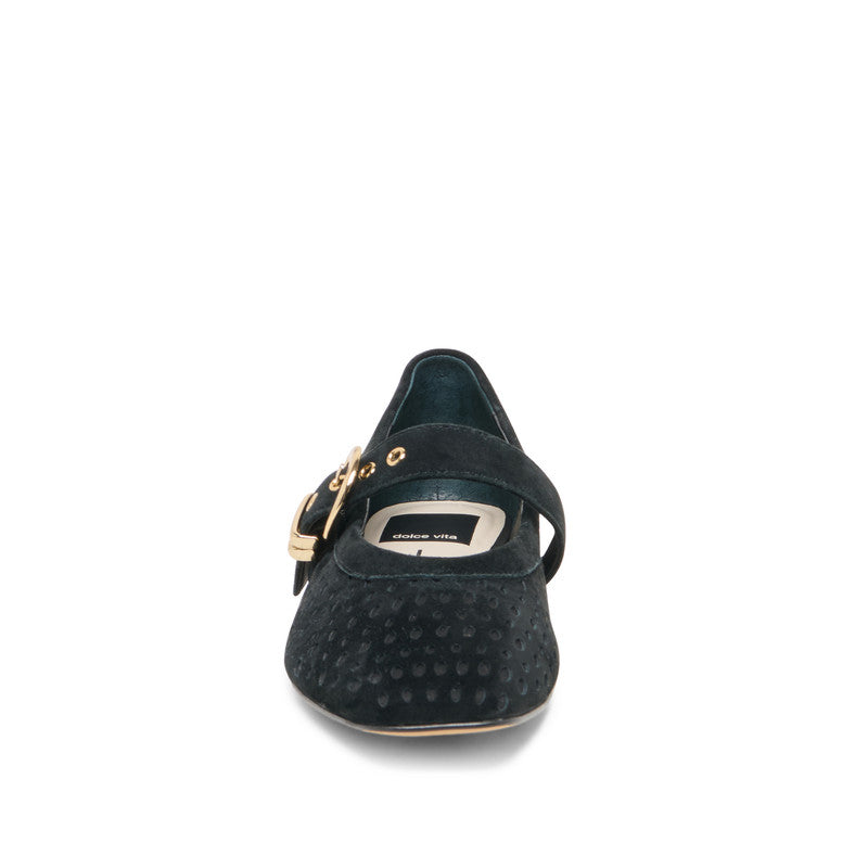Mikela Women's Onyx Perforated Suede Ballerinas - view 3