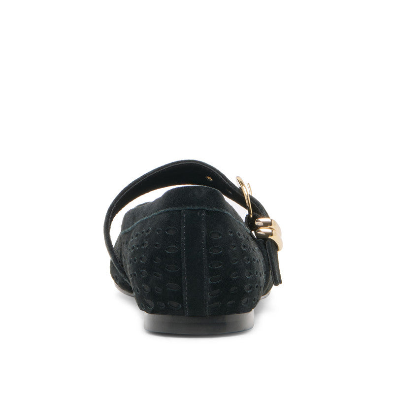 Mikela Women's Onyx Perforated Suede Ballerinas - view 4
