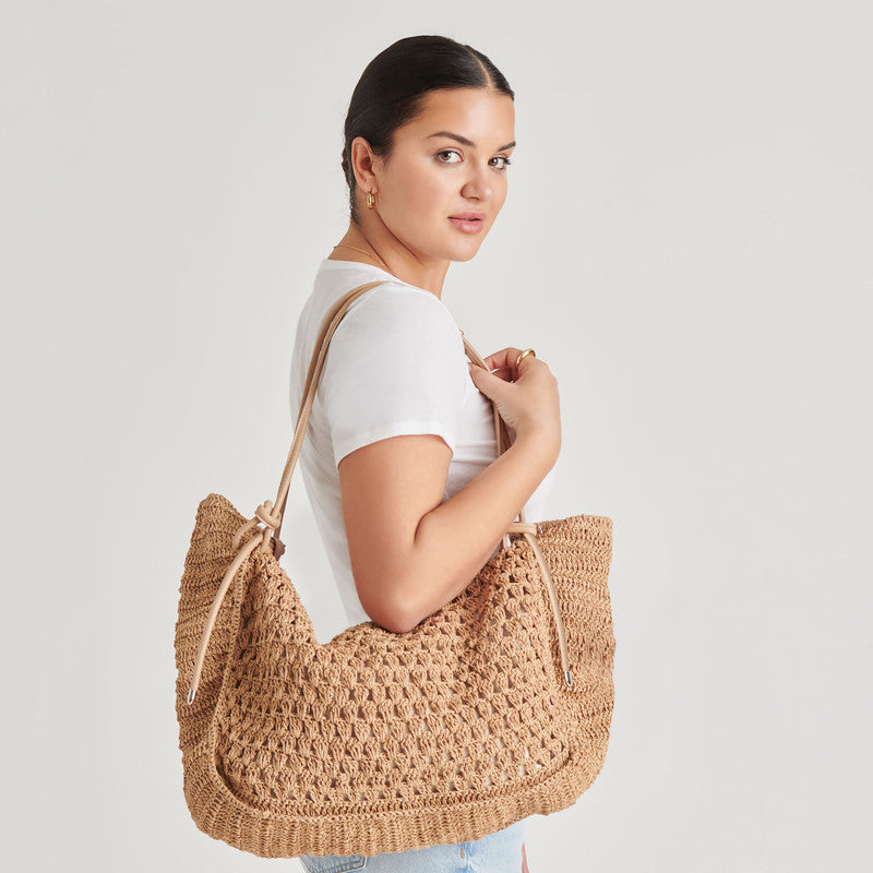 Steve Madden Ravello natural women's woven tote bag, product view 2