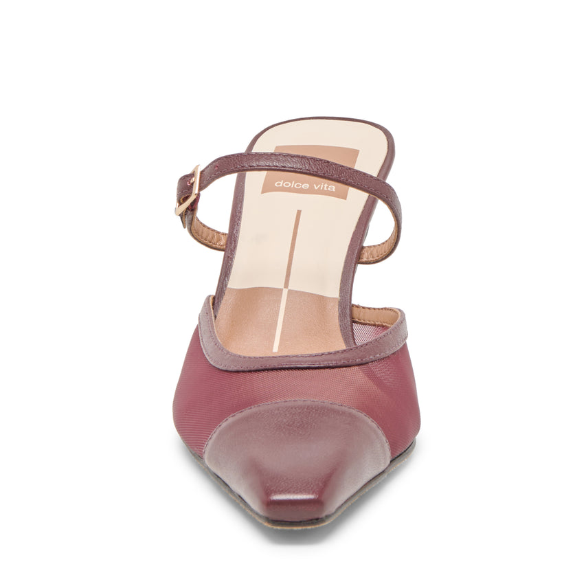 Dolce Vita Loyd women's wine-toned mesh heels, product view 4