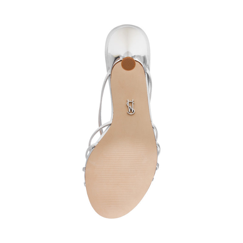 Steve Madden Edna women's silver evening sandals, front view
