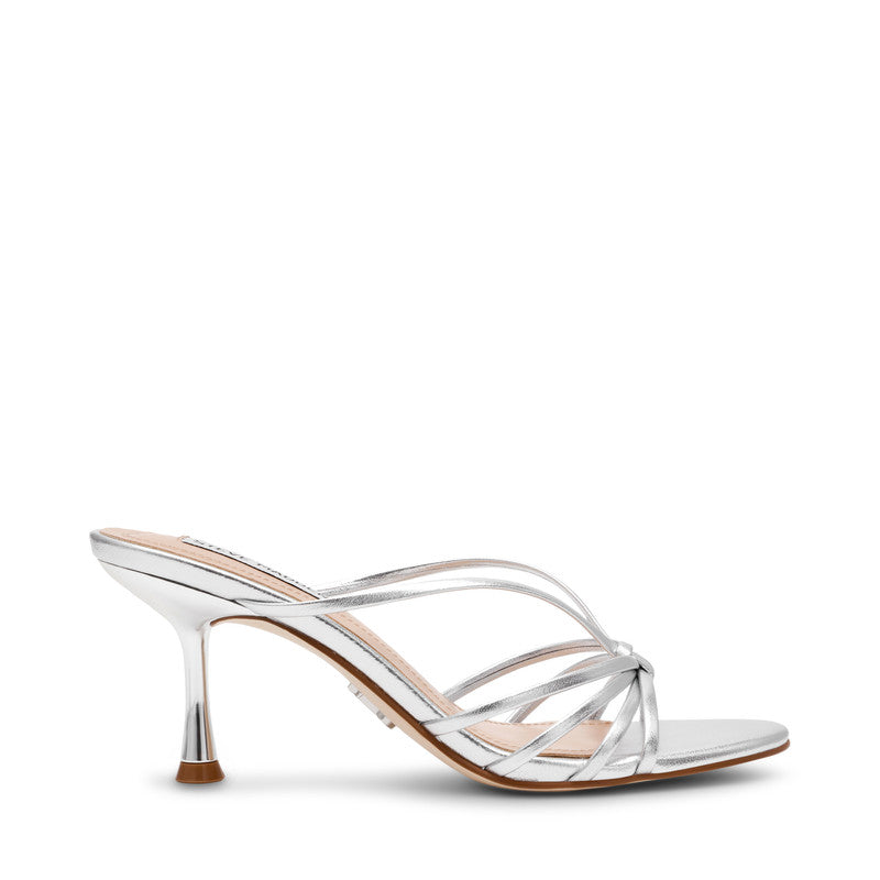 Steve Madden Edna women's silver evening sandals, back view