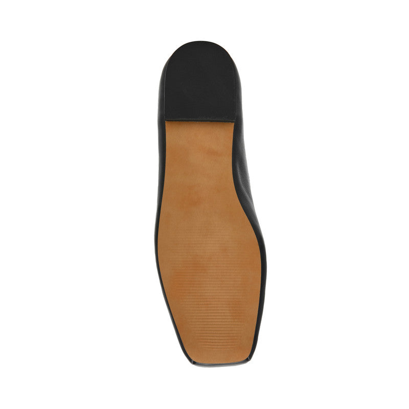 Steve Madden Eleve Women's Black Leather Ballet Flats - outsole view