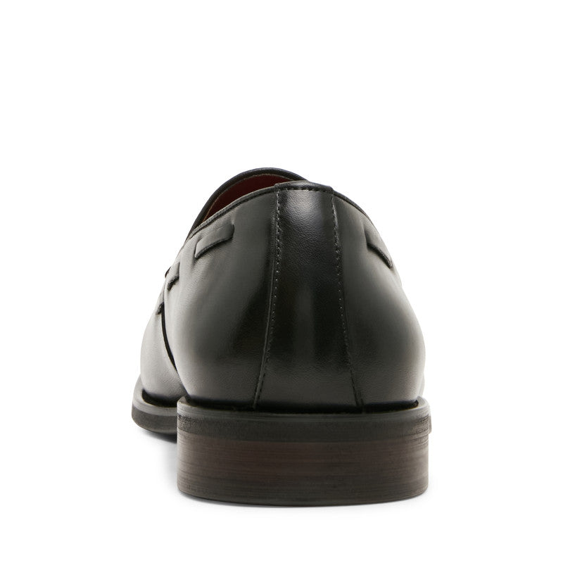 Steve Madden Elgin Men's Black Leather Loafers - rear view
