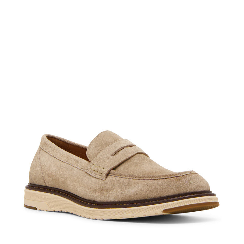 Steve Madden Harlan Men's Taupe Moccasins - front three-quarter view