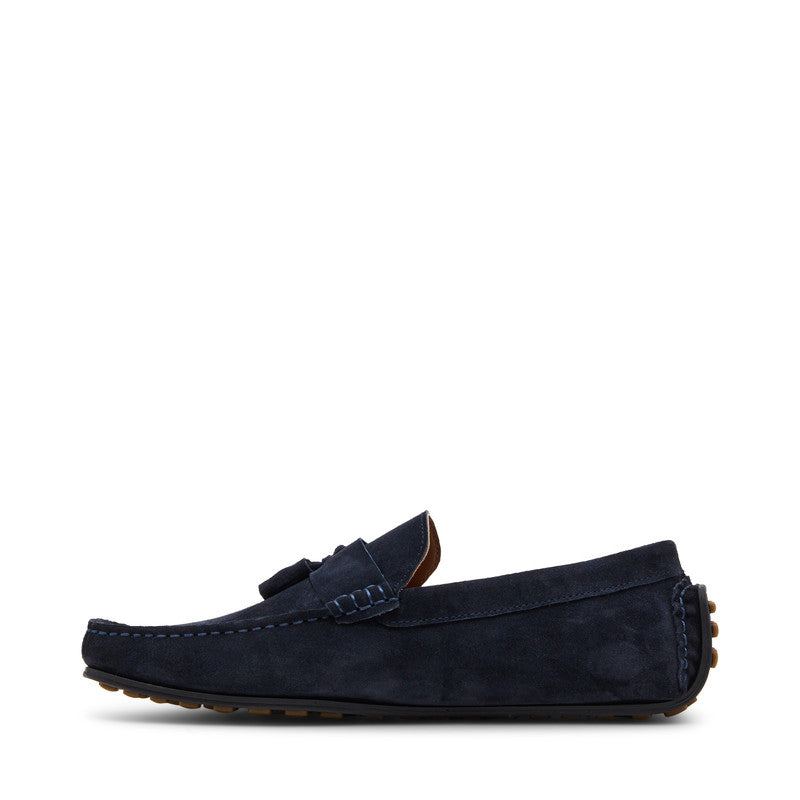 Steve Madden Harringlor men's navy suede Chelsea boots, sole view