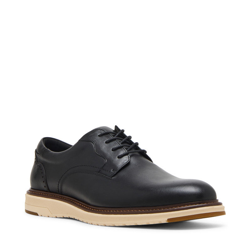 Steve Madden Howward Men's Black Lace-Up Shoes - front three-quarter view