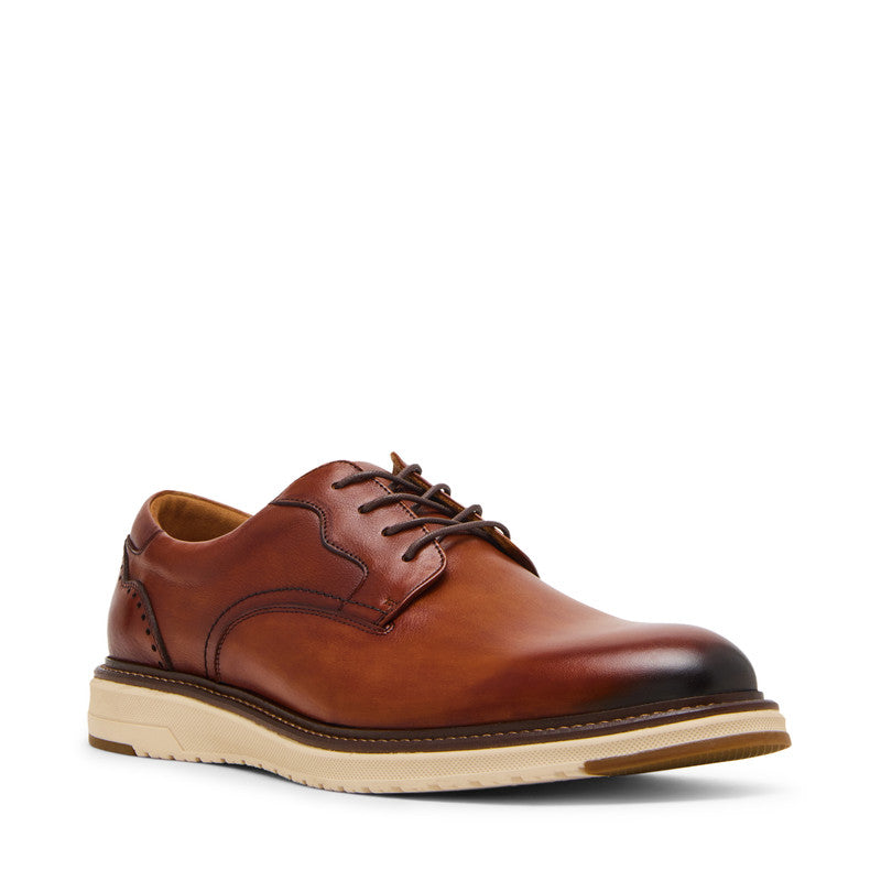 Steve Madden Howward Men's Tan Lace-Up Shoes - front three-quarter view