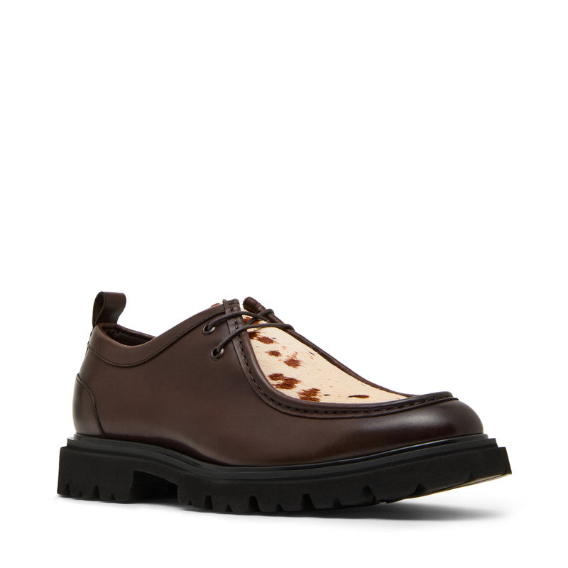Hulver Men's Brown Polka Dot Formal Shoes