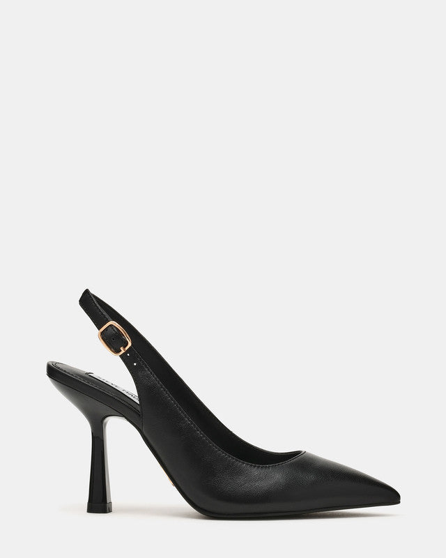 Steve Madden Juli Women's Black Leather Pumps - opposite side profile - view 2