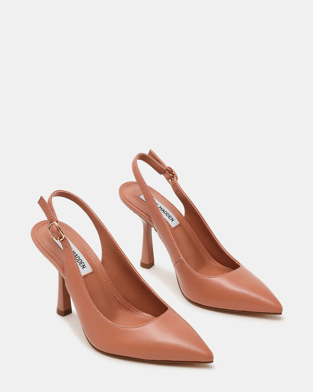 Steve Madden Juli Women's Blush Leather Pumps - opposite side profile - view 2