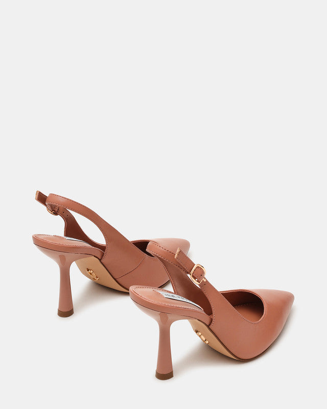 Steve Madden Juli Women's Blush Leather Pumps - pair three-quarter view
