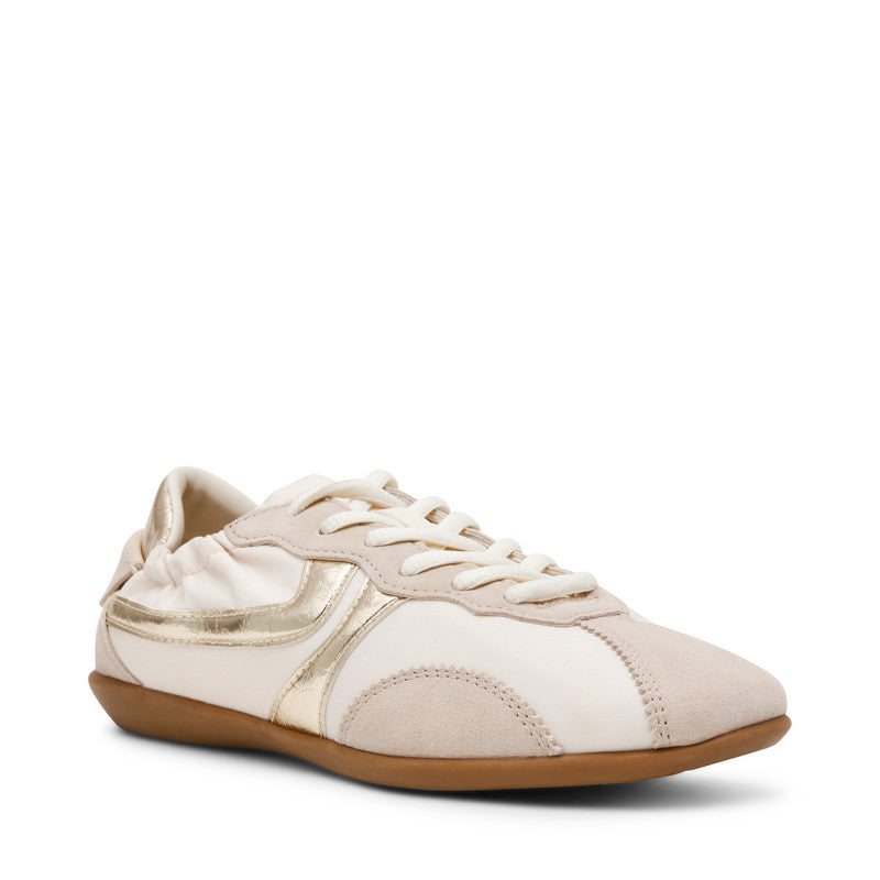 Steve Madden Khaia Women's Sand & Gold Sneakers - front three-quarter view