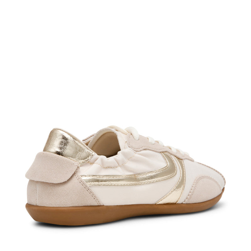 Steve Madden Khaia Women's Sand & Gold Sneakers - rear three-quarter view