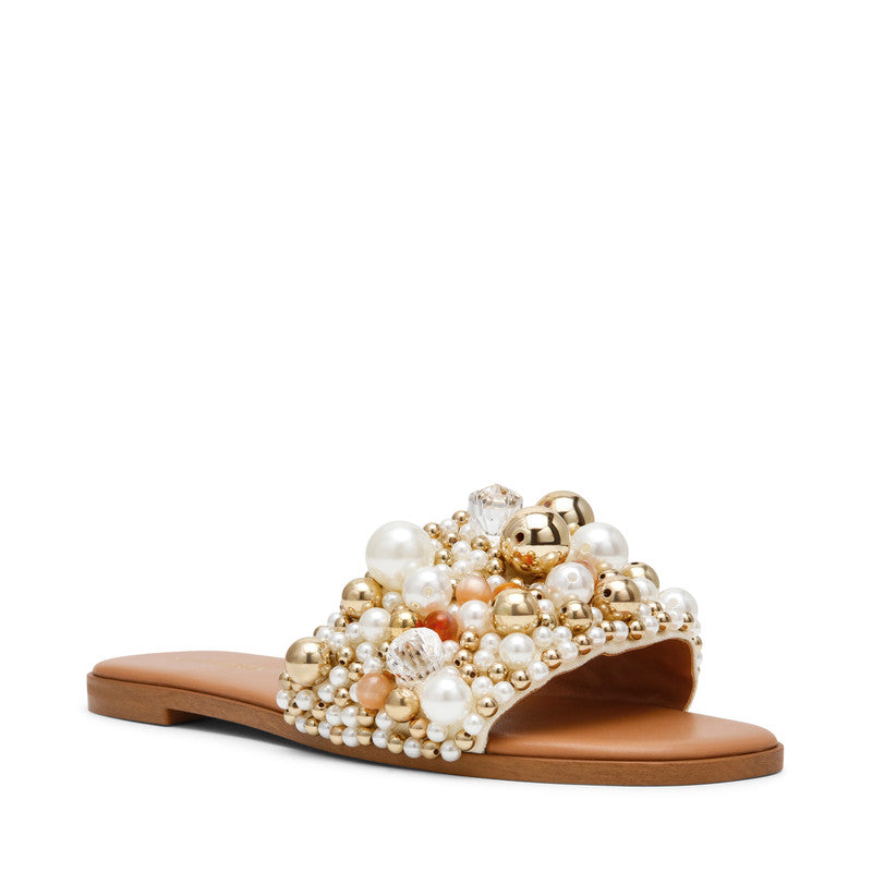 Steve Madden Klio Women's Coral Flat Sandals - front three-quarter view
