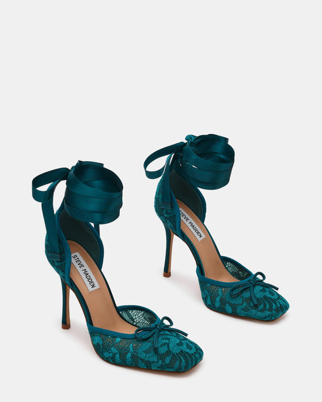 Steve Madden Larina Til Women's Teal Lace Pumps - pair view