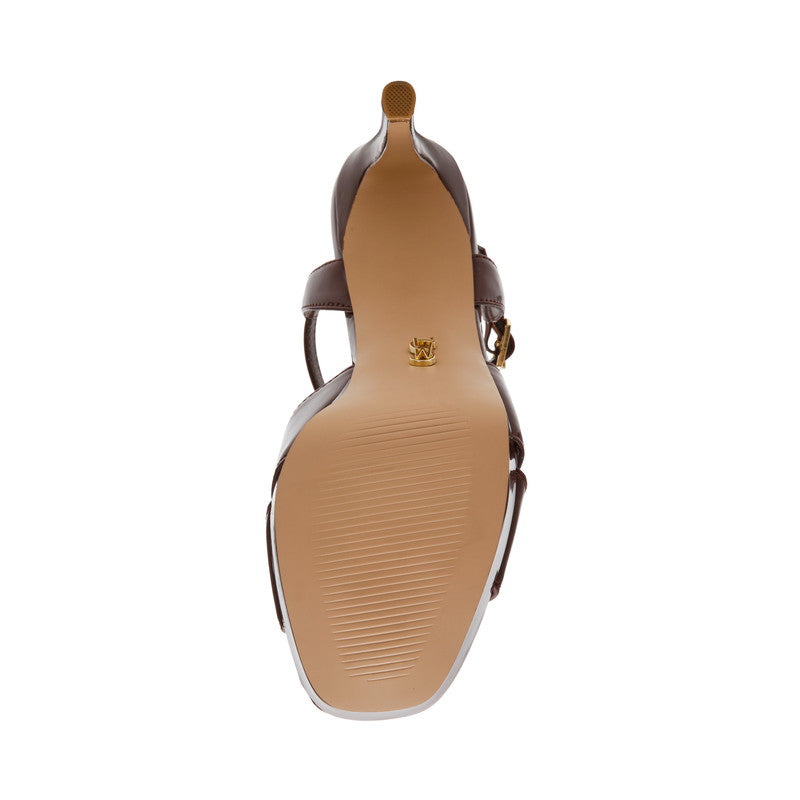 Steve Madden Lavisher Women's Dark Sepia Patent Heeled Sandals - outsole view