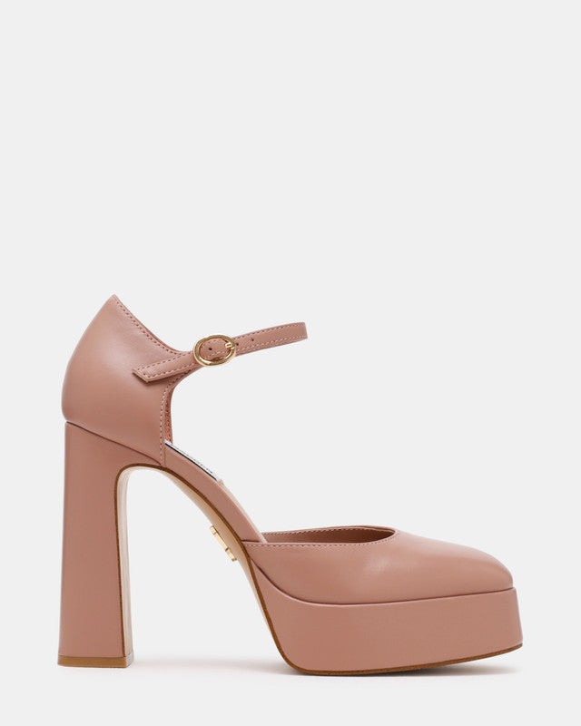 Steve Madden Lexie Women's Blush Leather Pumps - side profile