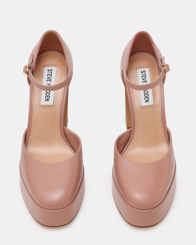Steve Madden Lexie Women's Blush Leather Pumps - top view